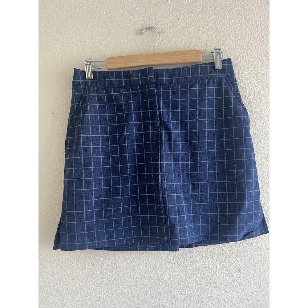 IZOD Golf Plaid Blue Skort Skirt Size 2 Athleisure Tennis Sporty Preppy Summer